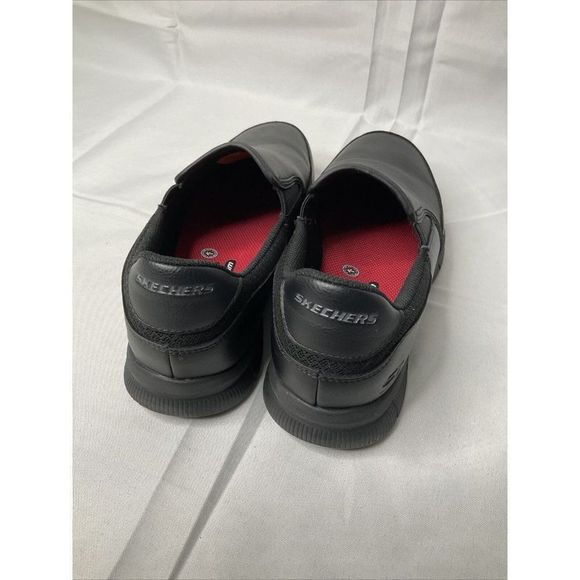 Skechers 77157 Nampa Groton Memory Foam SlipOn Resistant Black Work Shoes US7.5 - Picture 6 of 10
